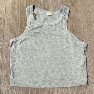 Sunday Best Heather Gray Ribbed Crop Top